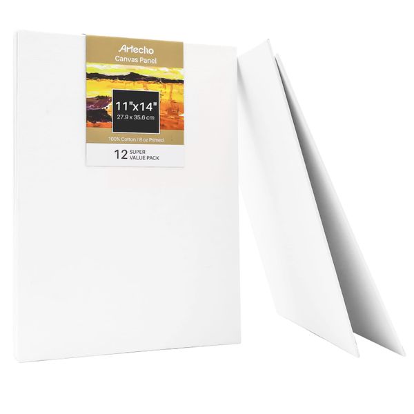 Artecho Canvas Panel 12 Set Value Pack White - 11" x 14