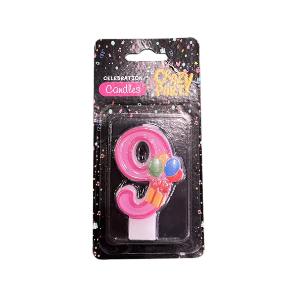 Birthday Candles No 9 Pink