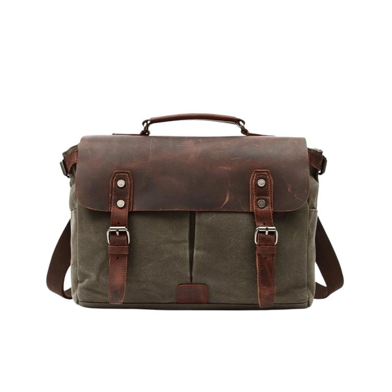 15 Inch Canvas And Leather Shoulder Laptop Bag YU-16960 | Shop Today ...