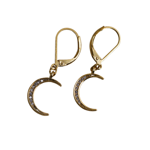 NuLuDa Jewellery - Crescent Moon Clip Earrings - Gold Plated