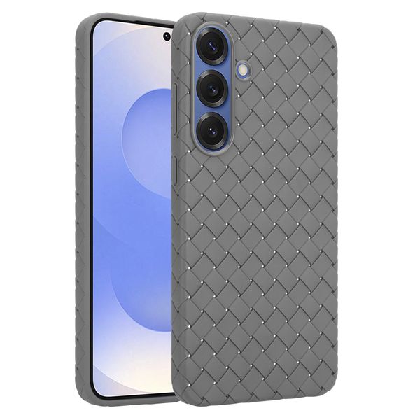 Luxury Cover with Grey Woven Pattern Compatible with Samsung Galaxy S25 Ultra