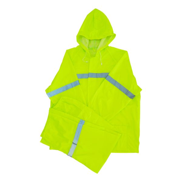 Lime Reflective Two Piece Rubberised Rain Suit