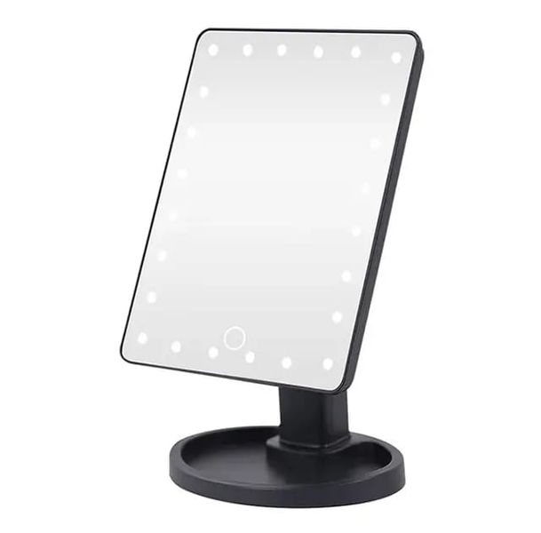 Touch Screen Portable Adjustable Tabletop Square Cosmetic Led Makeup Mirror