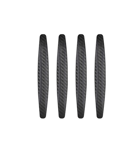 4 Piece Black Carbon Fiber Anti-collision Door Car Bumper Protector Strip