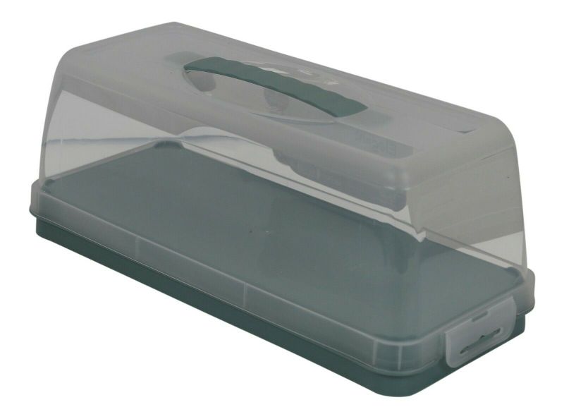 Cake Plate and Dome Mint 36x15x15cm Rectangular Elegant Hobby Life