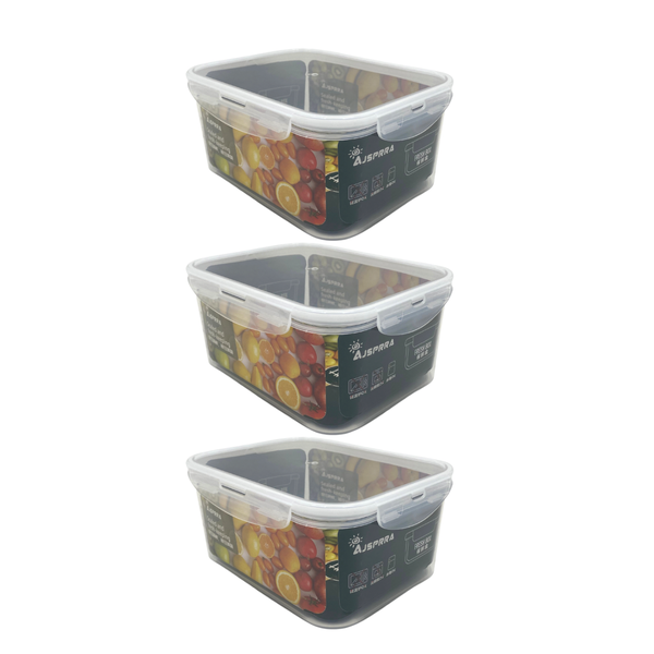 1.2L Leak Proof Clip Seal Containers - 3 Pack