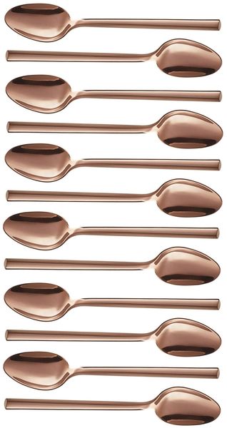 Dessert Spoon 12pc Square Handle Colours Stainless Steel