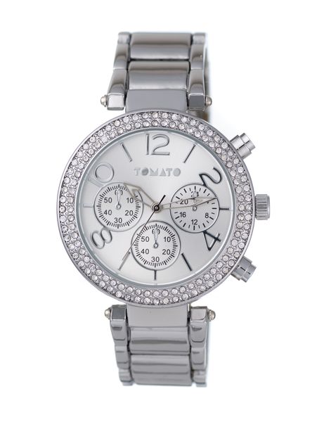 Tomato Ladies Watch, all Silver, 38mm with stones