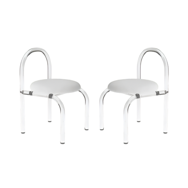 Set Of 2 Multi-Functional Transparent Acrylic Shoe Changing Stool