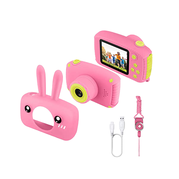 Rechargeable Cartoon Kids Camera - Pink