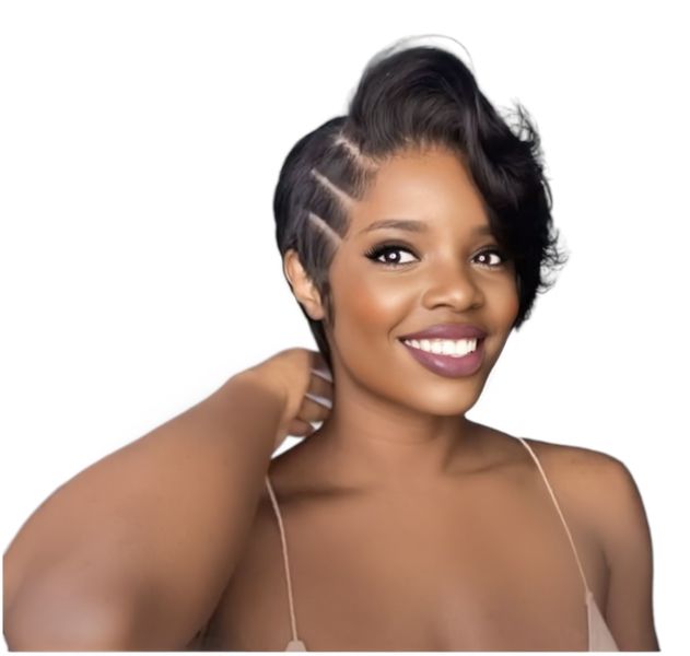 Lines 13X4 Frontal Pixie 100%Brazilian Wear &amp; Go Wig