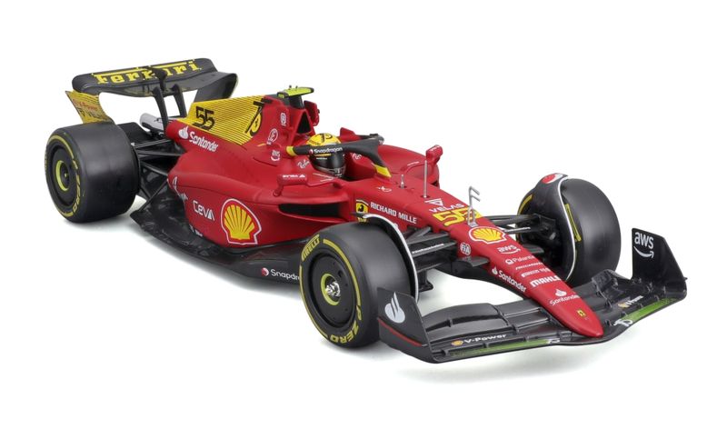 Bburago 1/24 Ferrari F1-75 2022 - Monza Livery 55 C. Sainz - 23.5cm Long