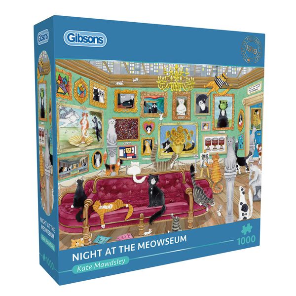Gibsons Night at the Meowseum 1000 Piece Jigsaw Puzzle