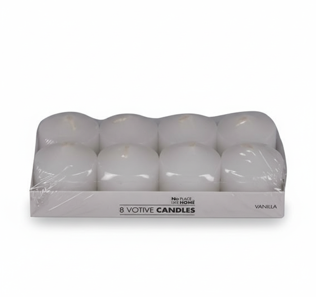 No Place Like Home White Scented Votive Candles 3.5 cm 8 Piece Set - 2 Pack