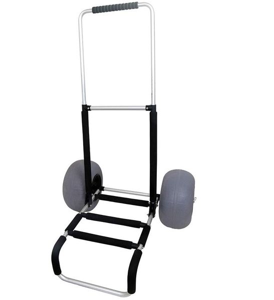 Folding Beach Trolley with 12in Balloon Tire, Telescopic Fishing Cart