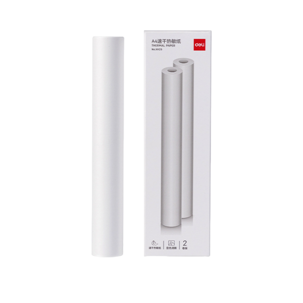 DELI 1 PCS A4 Thermal Printer Paper, 2 Rolls 7m, Compatible with M832/M08F