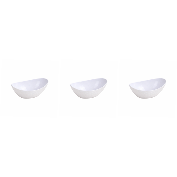 3 Pack Crescent Soup Bowl and Spoon Set - White