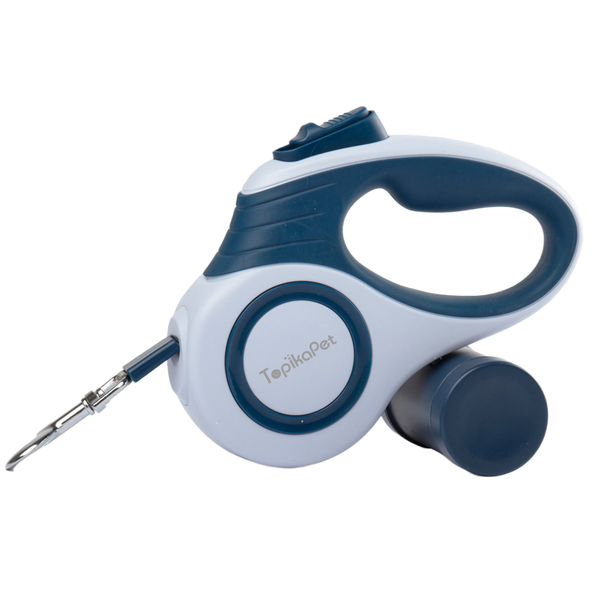 Topika Retractable Dog Leash, 3m/5m, with Garbage Bag &amp; Anti-Slip Grip