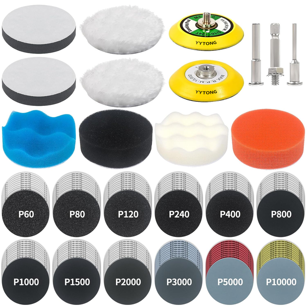 133pcs 3 Inch Sanding Disc Drill Polishing Kit Sanding Attachment