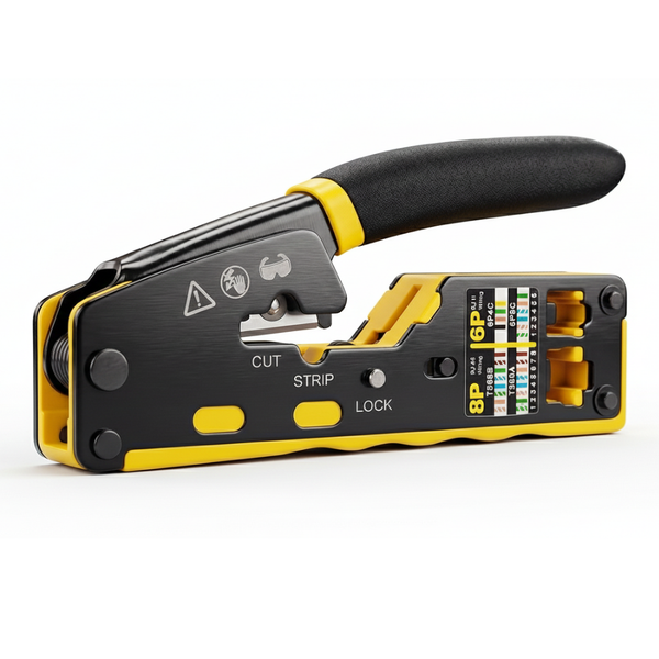 Network Crimping Tool for CAT5e/CAT6-6P &amp; 8P Plug Crimper with Cutter