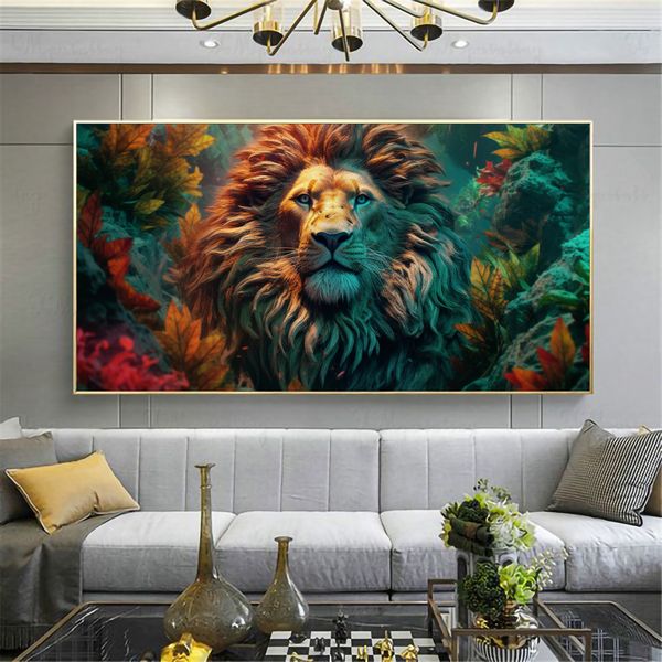 Canvas Wall Decor - Mystical Jungle Lion - 0467
