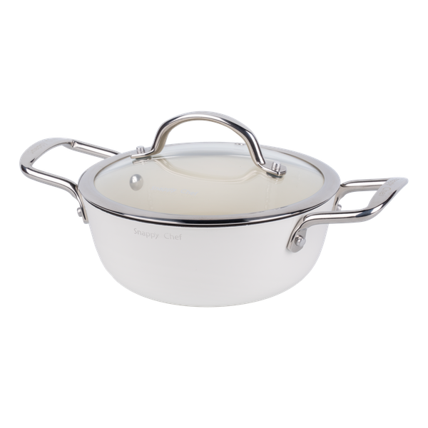 Snappy Chef Superlight Cast Iron Casserole - 22cm - White