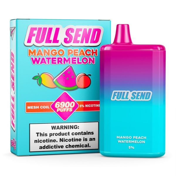 Full Send 6900 Puffs Rechargeable Disposable Vape - Peach Mango Watermelon