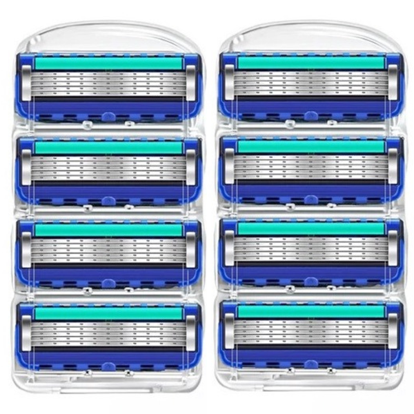 Shaving Blades for Gillette Fusion - 8 Pack - Premium Generic Blade System