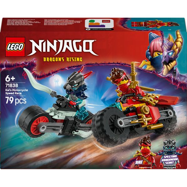 LEGO® NINJAGO® Kai’s Motorcycle Speed Race Playset with 2 Ninja Bike Toys 71838
