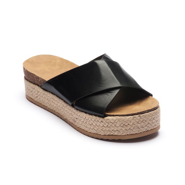 UFC Crossed Band Style Ladies Flat Wedge Sandals