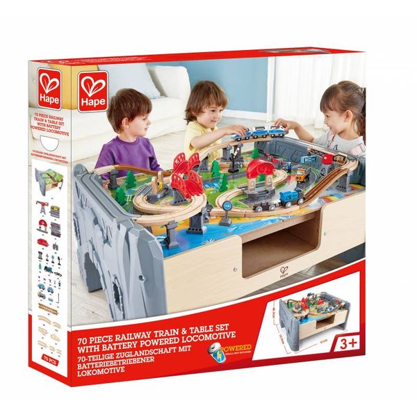 Hape Railway Train With Table (70 Piece)