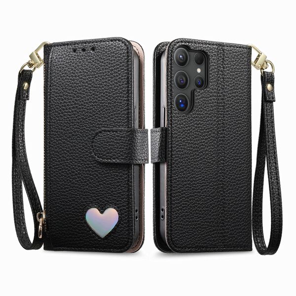 Heart-Shaped Zipper Shockproof Phone Case Compatible with Samsung GalaxyA54