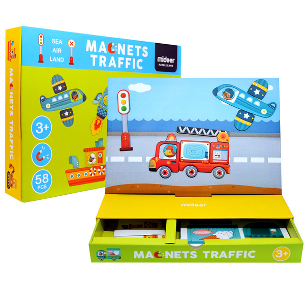 Mideer - Magnetic Imagination Puzzle Box with Activity Cards: Transport