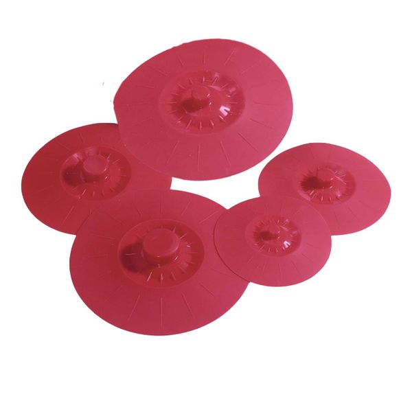 BPA Free Set of 5 Reusable Suction Seal Silicone Food Cover Microwave Cover