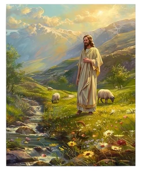 Canvas Art Print - 40x50cm - Jesus by the stream