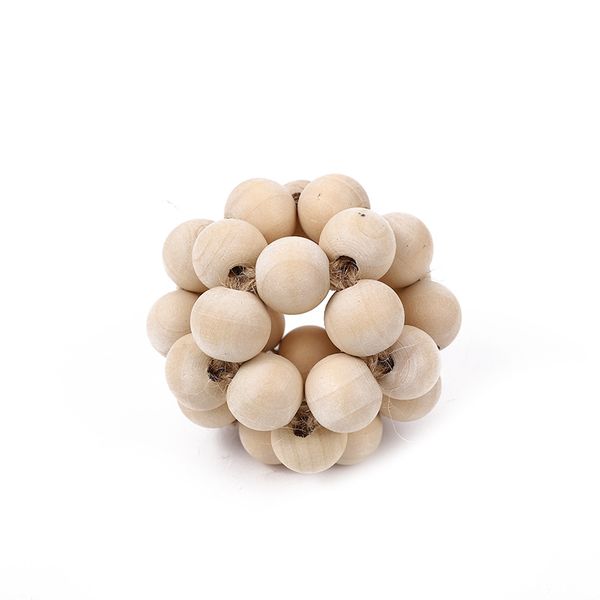 Hemu Round Bead Pendant For Home Tray Decoration, Wooden Bead String