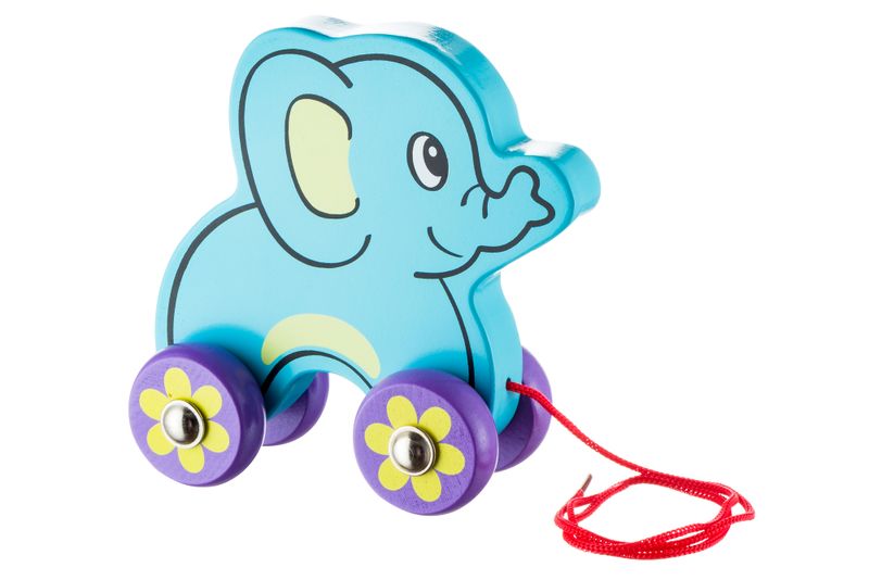 Tiny Tree Toys - Wooden Pull Along Elephant - Motivate Kids to Walk