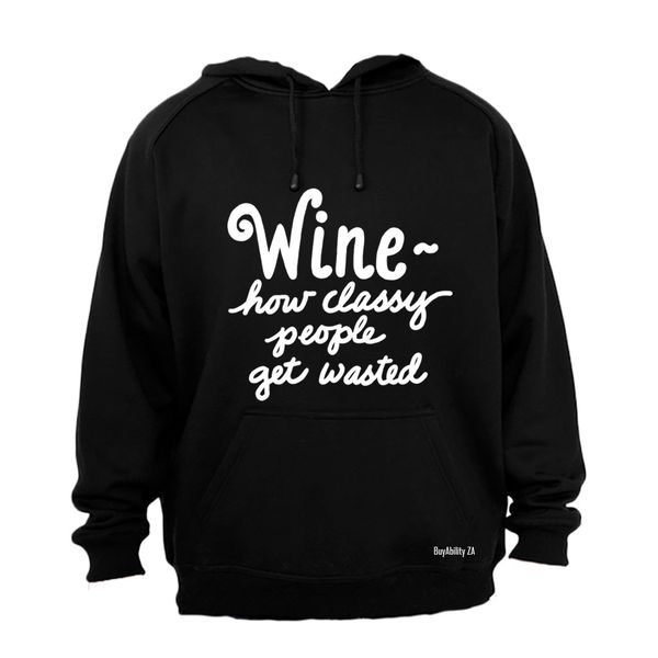Wine - How Classy People - Ladies - Hoodie - Grey