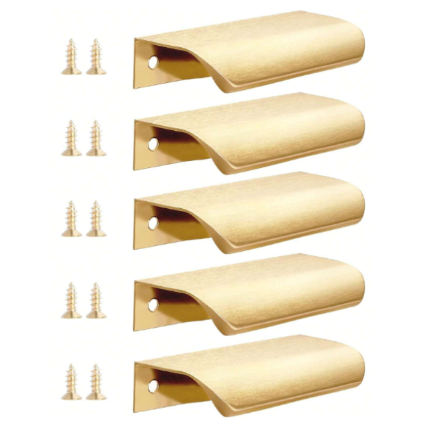 5-Pack Finger Edge Pulls - Modern Aluminum Concealed Tab Handles