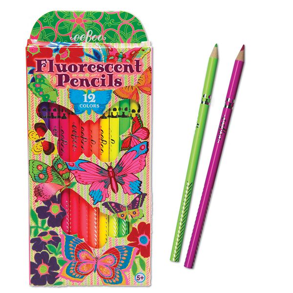eeBoo Butterfly 12 Colour Fluorescent Pencil