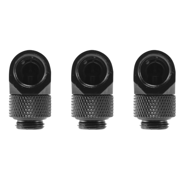 3X 12 9Mm G1/4 Thread 90 Degree Rotary Tube Connector Fitting Black
