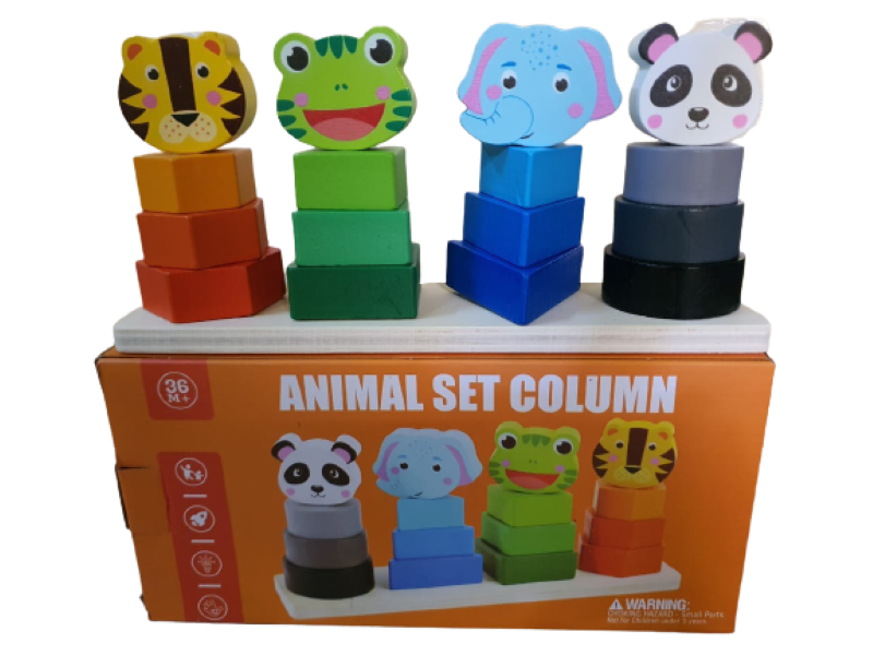 Colourful Animal Stacking Column Set