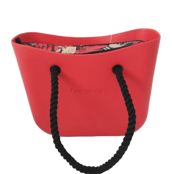 Fairybag High Quality Handbag Large, Floral Red