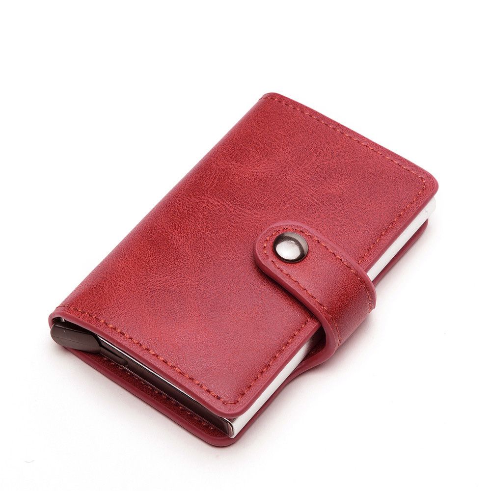 Leather Aluminium RFID Credit Card Holder Case-Red | Shop Today. Get it ...