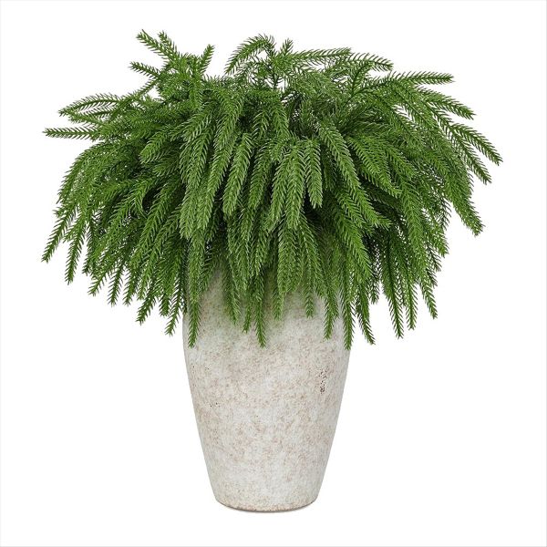 8PCS 18.5 Inches Christmas Norfolk Pine Branches,Artificial Faux Greenery S