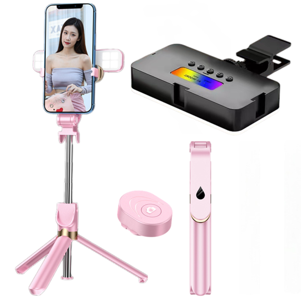 Tripod - Led - Xt-06 - Selfie Stick + Vlogging Light Ay-96jssr - Combo