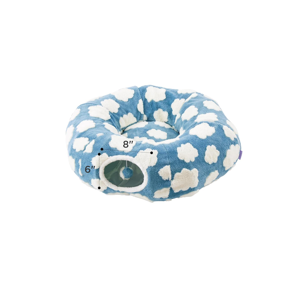 Cat Tunnel Bed for Indoor Cats - Cute Donut Toys for Small/Large Cats
