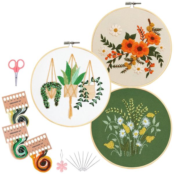 3-Piece Cross Stitch Embroidery Set - Ideal Starter Kit for Beginners