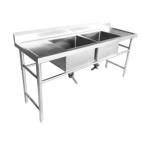Chef and Home Double Pot Sink with Right Hand Side Work Space