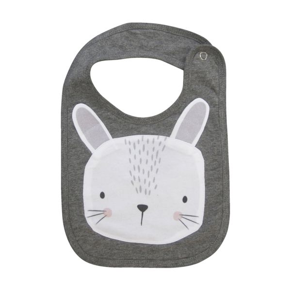 iKids Forest Face Bib - Grey Rabbit